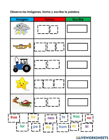 Forma palabras trabadas