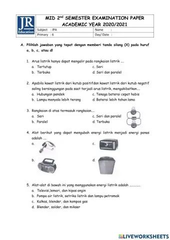 Mid semester IPA grade 6