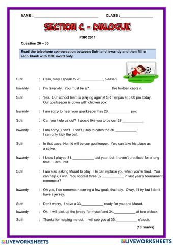 English PSR P2 Section C