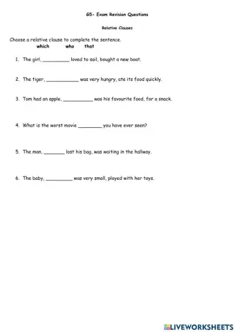 G5 exam prep relative clauses