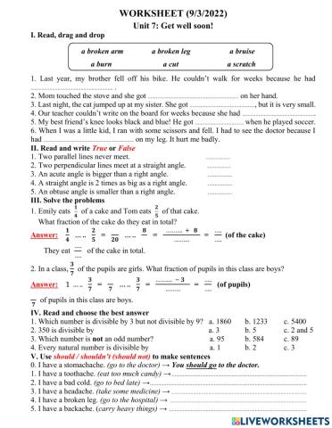 Liveworksheet SN - 9.3.2022