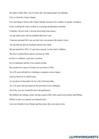 Speaking maria del Mar