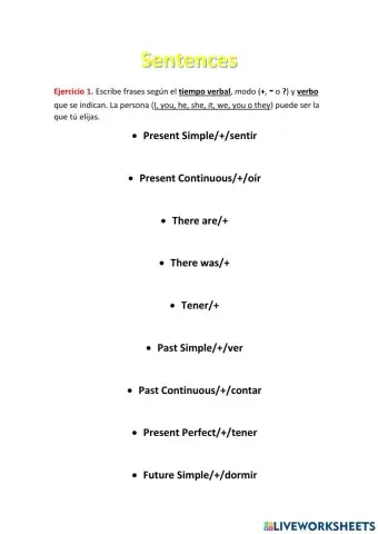 Repaso de todos los tiempos verbales