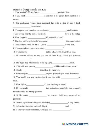 Review conditional type 1,2,3