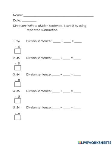 Division by Repeated Subtraction