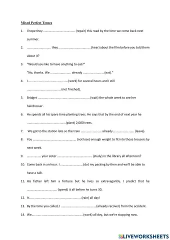 Mixed Perfect Tenses