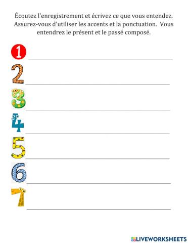 Dictée – passé composé et présent