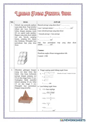 Luas Permukaan Gabungan Bangun Ruang Sisi Datar Kelas 8