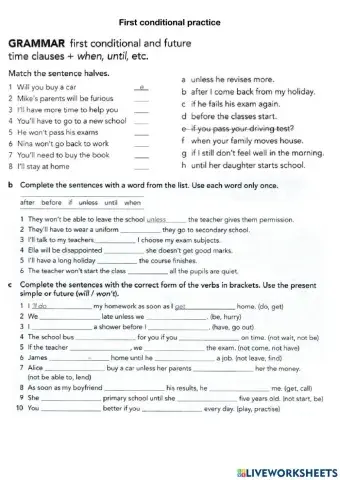 First conditional + time clauses