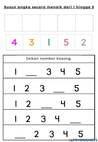 Susun 1-5 secara menaik