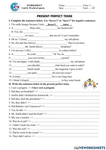 U8-Present perfect CB2