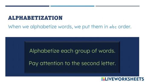 Alphabetization