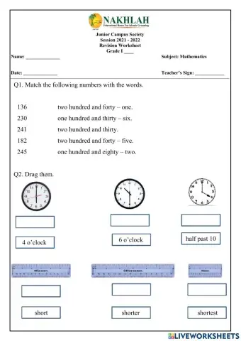 Mathematics Practice Worksheet