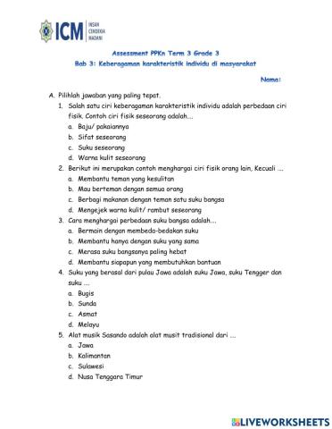 Assessment PPKn Bab 3 Term 3