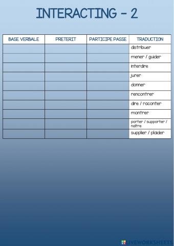 Irregular vebs - interacting 2