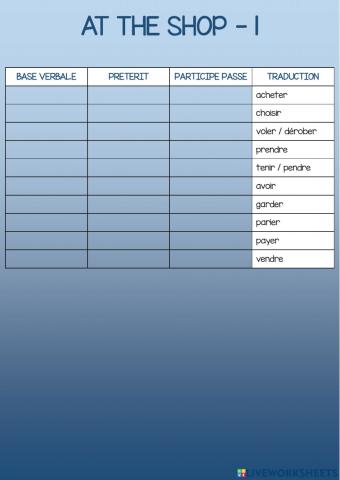 Irregular vebs - at the shop 1