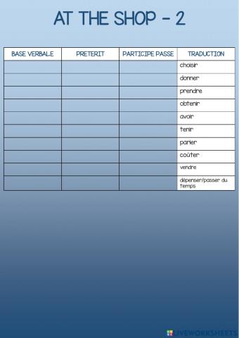 Irregular vebs - at the shop 2