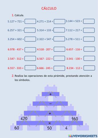 Cálculo y operaciones