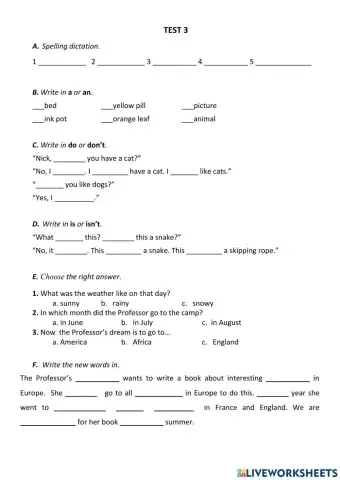 I Can Analyse. Test 3