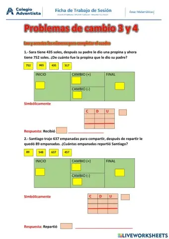 Problemas de cambio 3 y 4