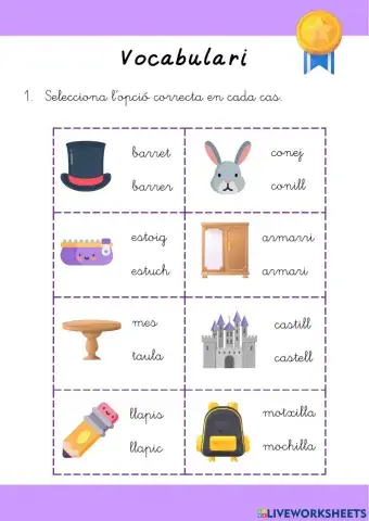 Vocabulari primer primària