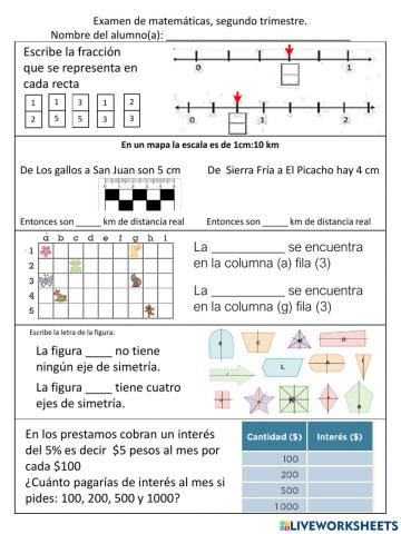 Matemáticas segundo trimestre