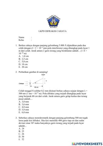 LKPD Difraksi Cahaya
