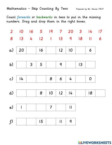 Skip Counting By Twos