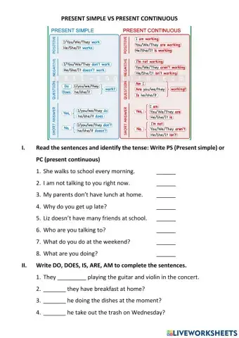 Present simple vs present continuous