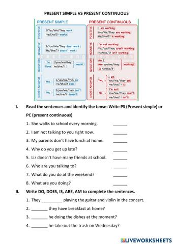 Present simple vs present continuous