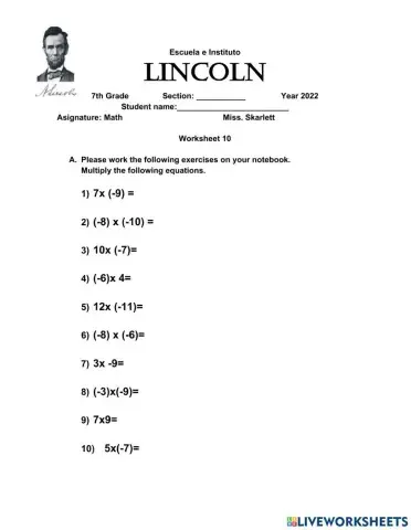 Multiplication of negative numbers