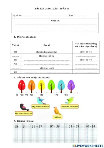 Bài tập cuối tuần 26