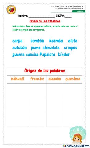 Origen de las palabras