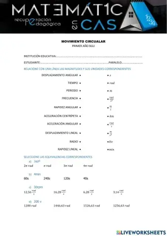 Movimiento Circular (MCU) y (MCUV)