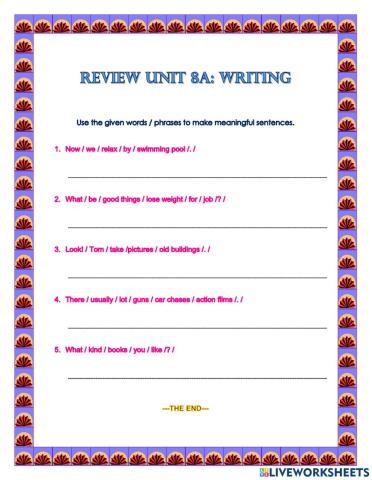 Review Unit 8A-Writing