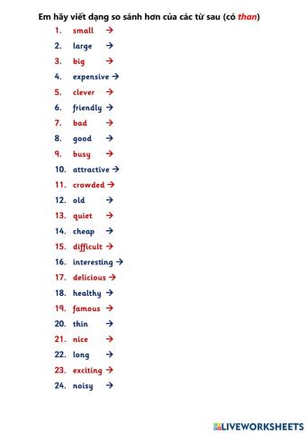 Comparative for primary