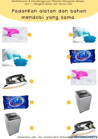 Alat dan Bahan Mendobi (Kefungsian Rendah)