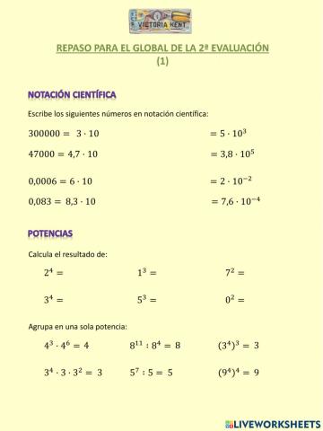 Recuperación de Matemáticas Repaso 2ª Evaluación (1)