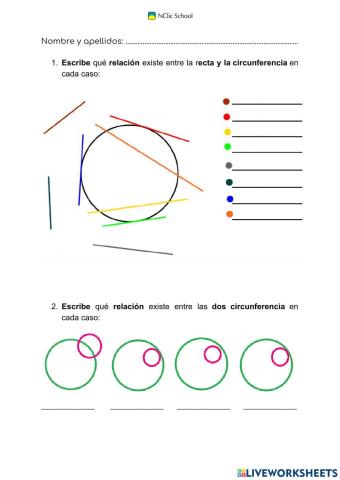 Exámenes rectas y circunferencias