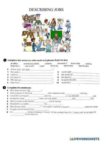 Describing jobs