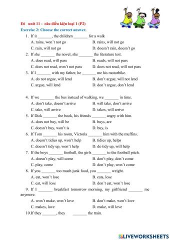 E6 Uniit 11 câu điều kiện loại 1 (P2)
