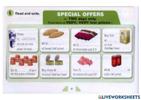 Grade 5 -Uncountable nouns