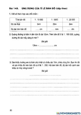Vở BTTToán in -149-ứng dụng tỉ lệ bản đồ