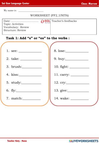 FFs 2 - Unit 6 - Marrow (2-4-2022)