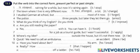 Present perfect or past simple