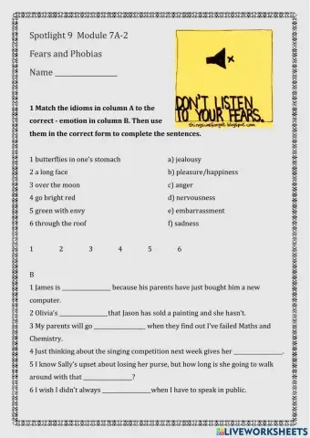 Spotlight 9. Module 7A -2. Fears and Phobias