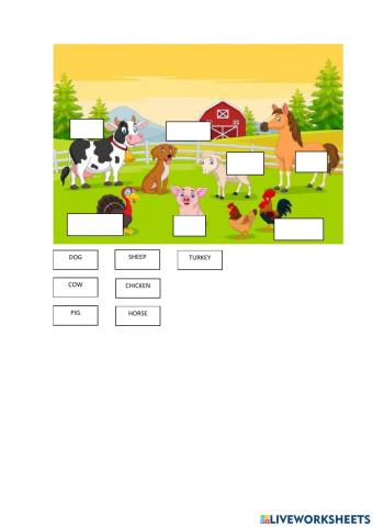 Farm animals: worksheet 6