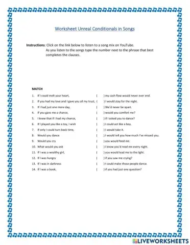 Unreal Conditionals in Songs