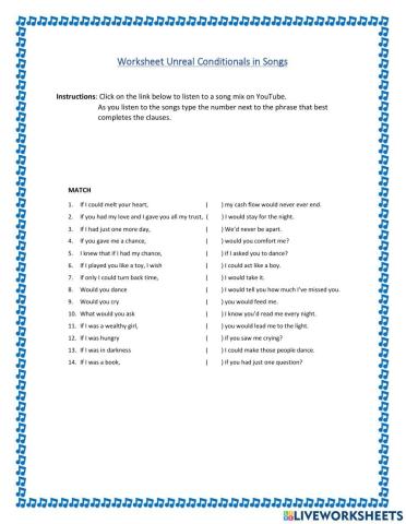 Unreal Conditionals in Songs