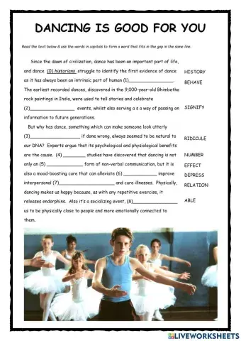 Dancing is good for you CAE Word Formation